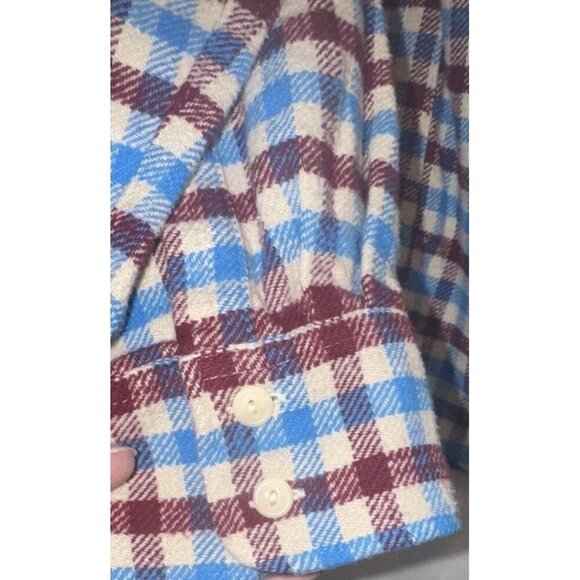 J.Crew Women’s Crimson Petal Plaid Boyfriend Flannel Button Up Shirt Sz 10P NEW - Picture 3 of 11